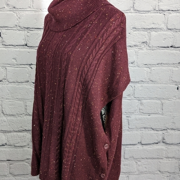 Talbots womens size s/m side button turtle neck sweater stretch knit popover b8 - Picture 9 of 10